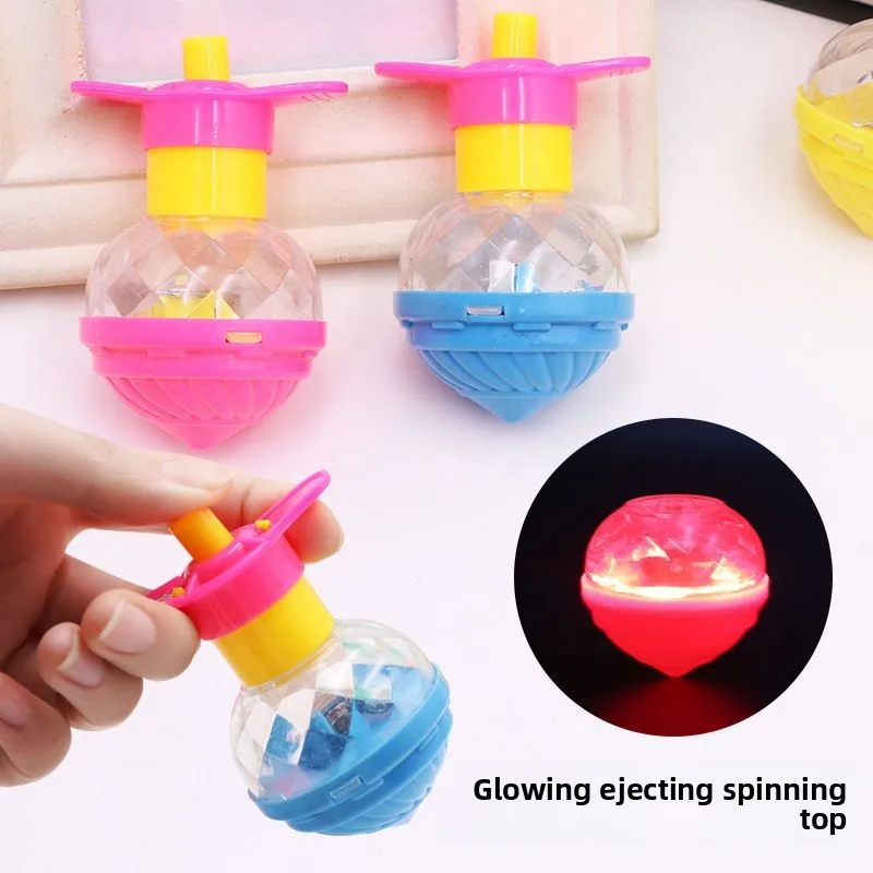 LED Flashing Spinning Top with Launcher Kids Outdoor Luminous Rotating Gyroscope Popular Novelty Toy Birthday Party Gift