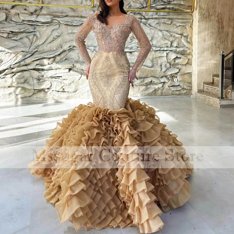 Aso Ebi Sexy Mermaid Prom Dress Sweetheart Illusion Beading Pleat Celebrity Party Dresses 2022 Plus Size