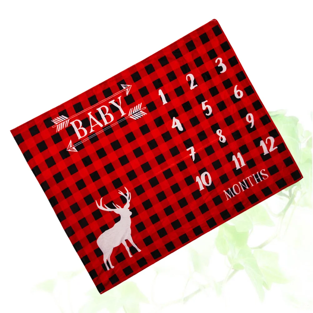 

1Pcs Baby Blanket Newborn Deer Pattern Photo Mat Photography Background Christmas Baby Growth Toddlers Blanket