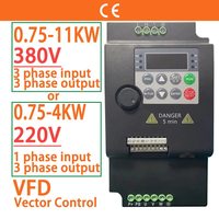 380V Or 220V Economical VFD Variable Frequency Drive Converter Inverter 0.75/1.5/2.2/3.7/4/5.5/7.5/11 KW Motor Speed Controller