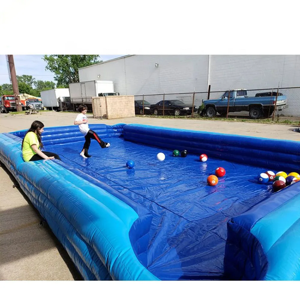 2025 nouveau jeu de balle de billard gonflable aire de jeux Table de billard de Football avec des balles ballon de billard gonflable terrain de Football de billard