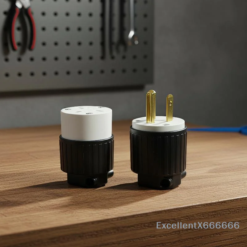 6-15P/6-15R US Standard Straight Blade Cord Connector Male/ Female Ends Extension Cord Ends Connector Set 15  250 Volt