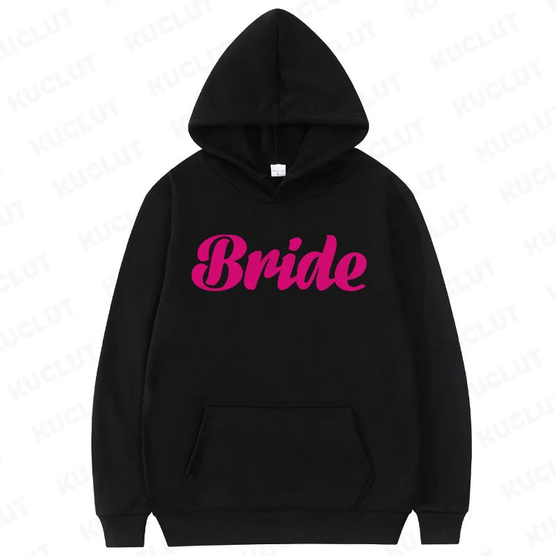 Hoodie wanita Hoodie tim pengantin wanita Hipster Hoodie pesta pernikahan wanita Bride Sweatshirt D Y2k pakaian bulu Hoodie pesta pengantin