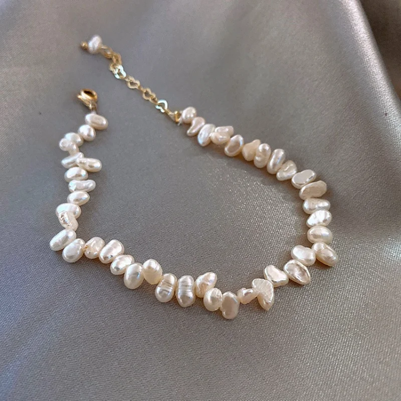 

Baroque millet fresh water pearl necklace female temperament fashion abnormity irregular pearl clavicle chain female