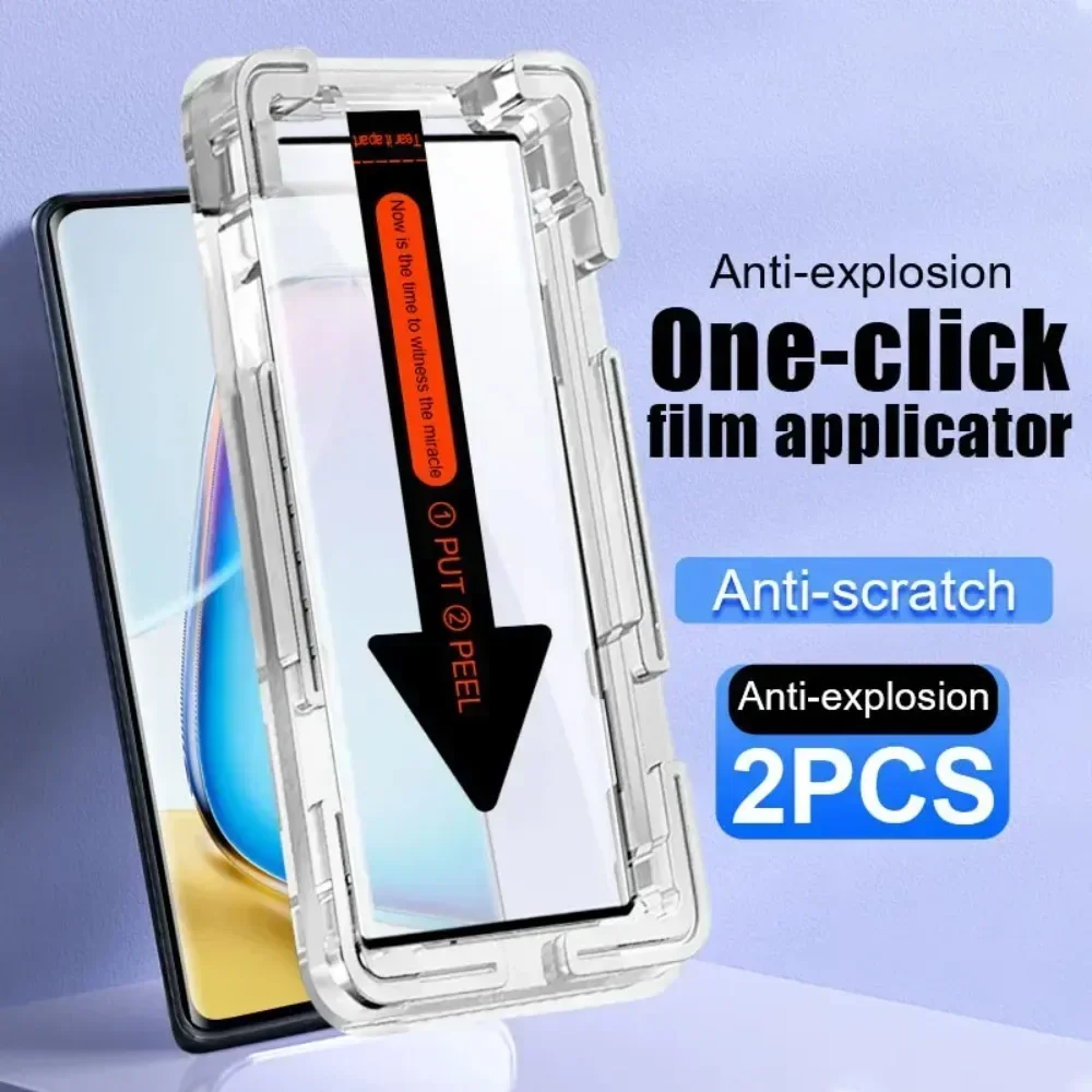 

2Pcs for Vivo X100 X200 Ultra X80 X90 Pro X200 FE X200 Screen Protector Tempered Glass Film Easy Install Auto-Dust Removal Kit