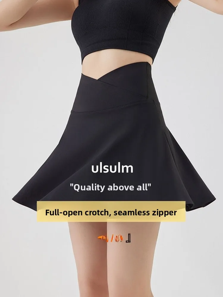 

Женская спортивная юбка Ulsulm для активного отдыха, быстросохнущая, с V-образным вырезом на талии, из нейлоновой ткани, А-силуэт, с полностью расстегивающимся швом в промежности, для летней йоги