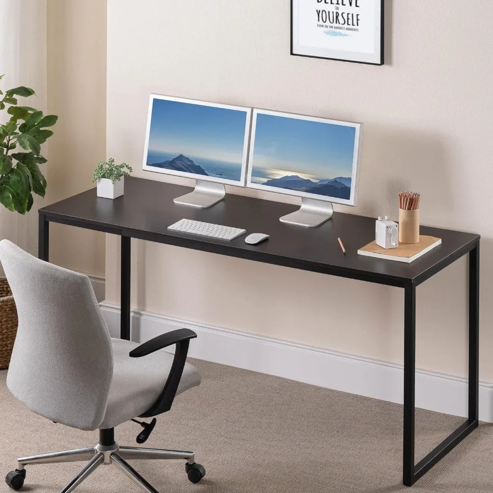 Jennifer 63 Inch Black Frame Desk / Computer Workstation / Office Desk / Easy Assembly