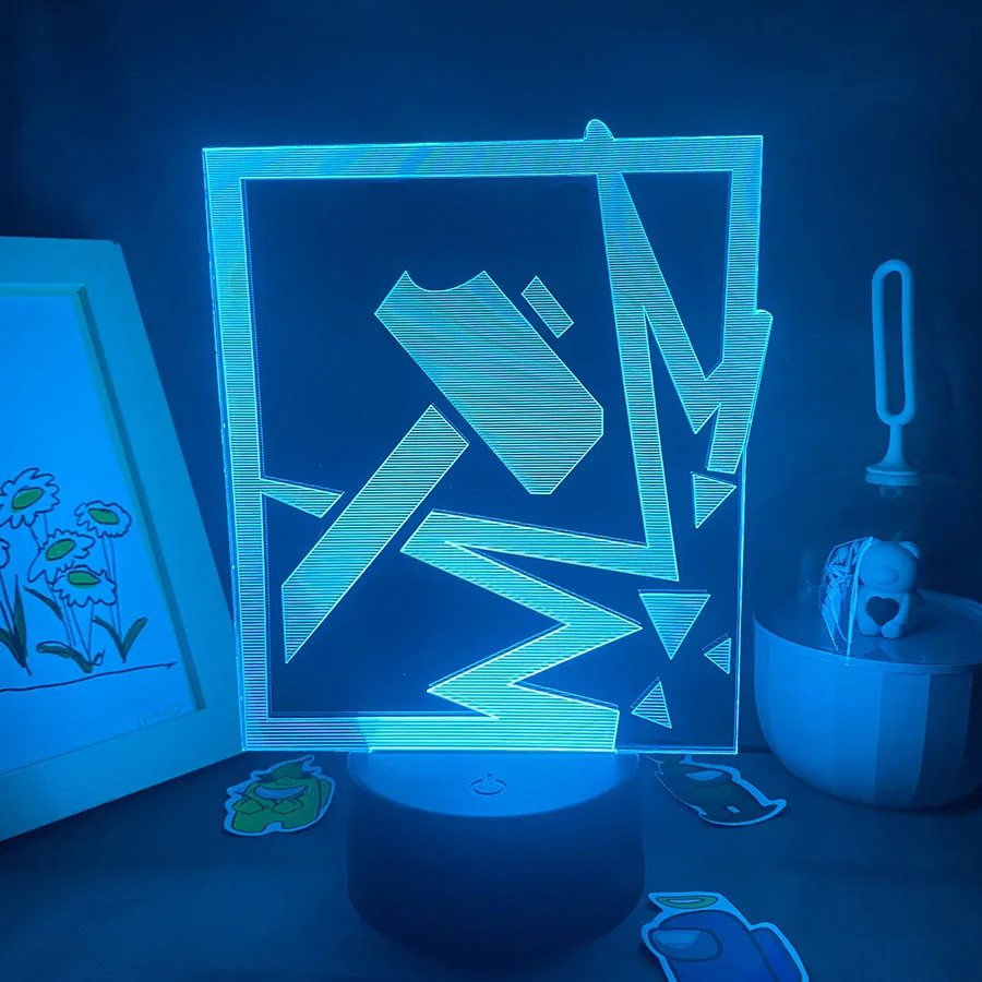 Lampu Malam LED RGB 3D LOGO Game Rainbow Six Sledge, Hadiah Keren untuk Teman, Dekorasi Meja Kamar Tidur, Lampu Neon Lava Berwarna-warni