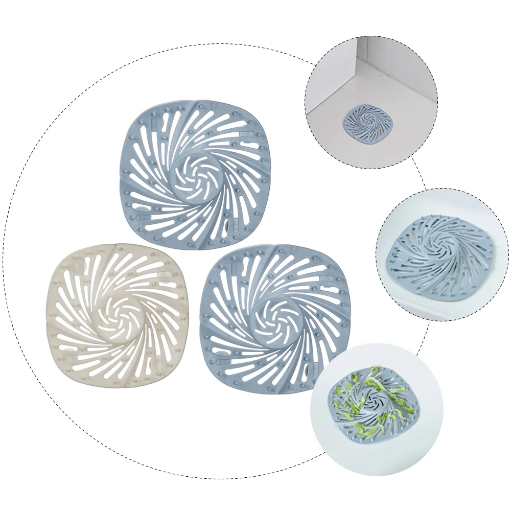 

3 Pcs Floor Drain Cover Water Trough Kitchen Accessories Sink Filter Mesh Thermoplastic Rubber Accessory