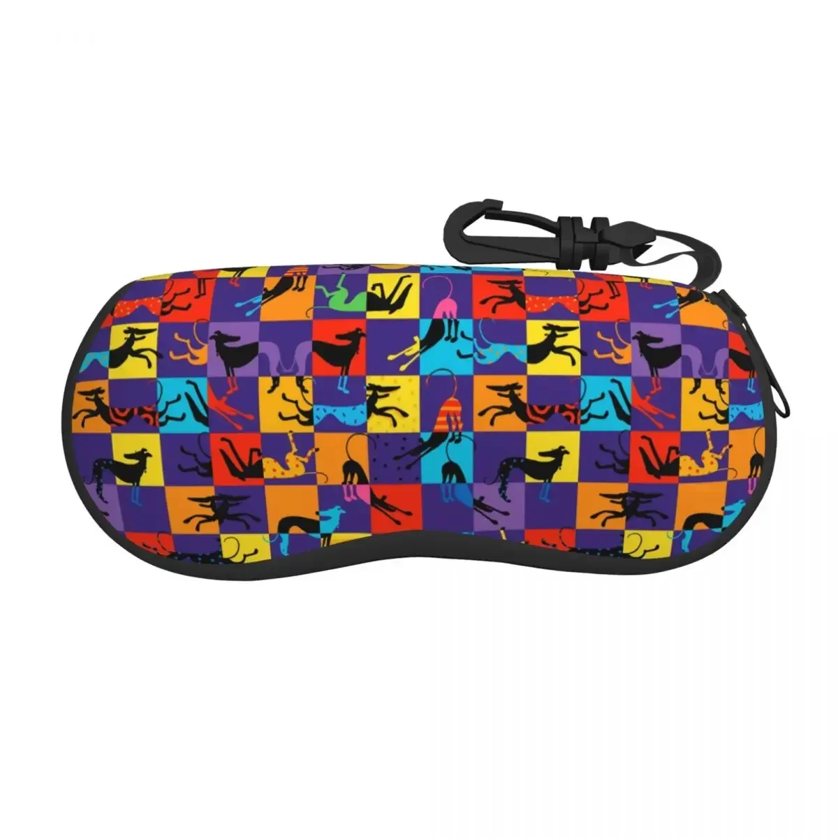 Pop Art Hounds Eyeglass Glasses Case Men Women Soft Greyhound Sunglasses Protective Bag