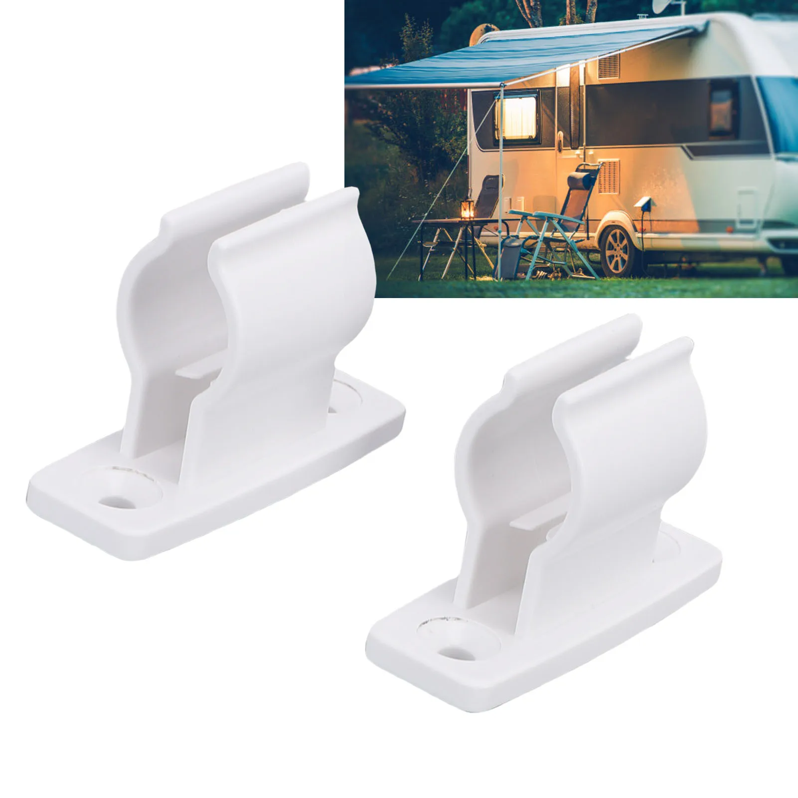 

2pcs RV Awning Crank Holder Clip Plastic Awning Crank Rod Wall Mount Bracket for RV Camping Trailer Motorhome