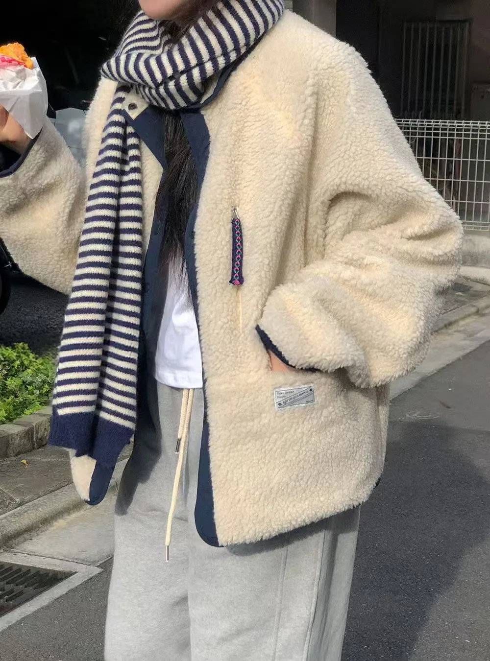 

Women Casual Parkas Coat Solid Jacket Pocket Polo Collar Long Sleeve Single Breasted Slight Strech Loose Street Wear 2025 Autumn