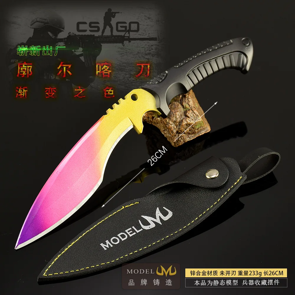 poignard de jeu de comptoir de terreur, 26cm/10.24 pouces, modèle d'arme en métal, couteau de forêt boréale, jouet pour garçon, cadeaux, article décoratif Cool, samouraï