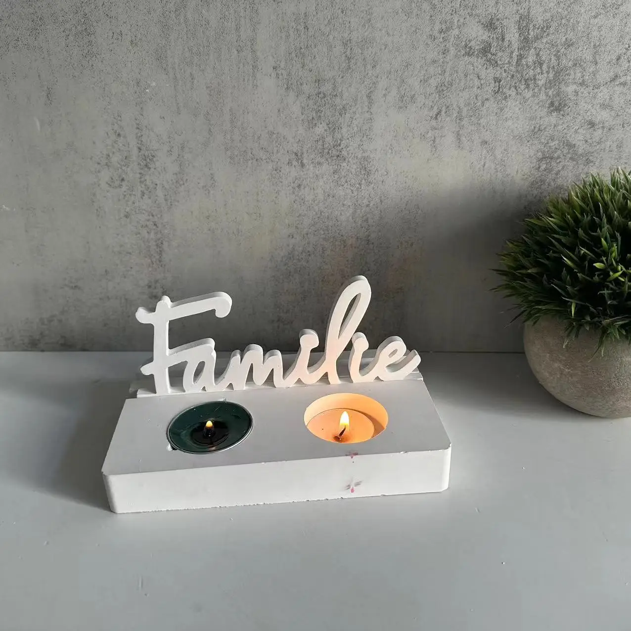 Familie Ornaments Silicone Mold Family Insert Candle Holders Aromatherapy Plaster Molds