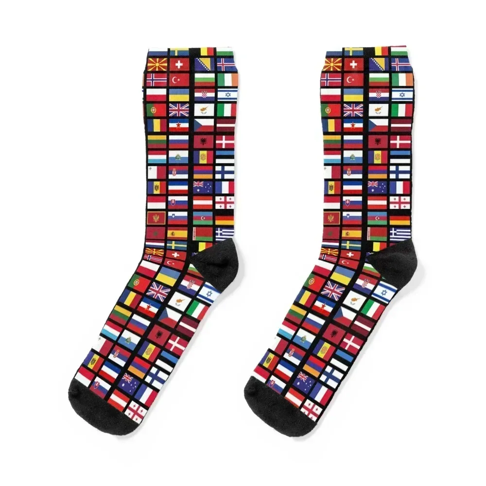 

Flags of Eurovision Socks aesthetic with print Climbing Toe sports Men's Socks Luxury Women's
