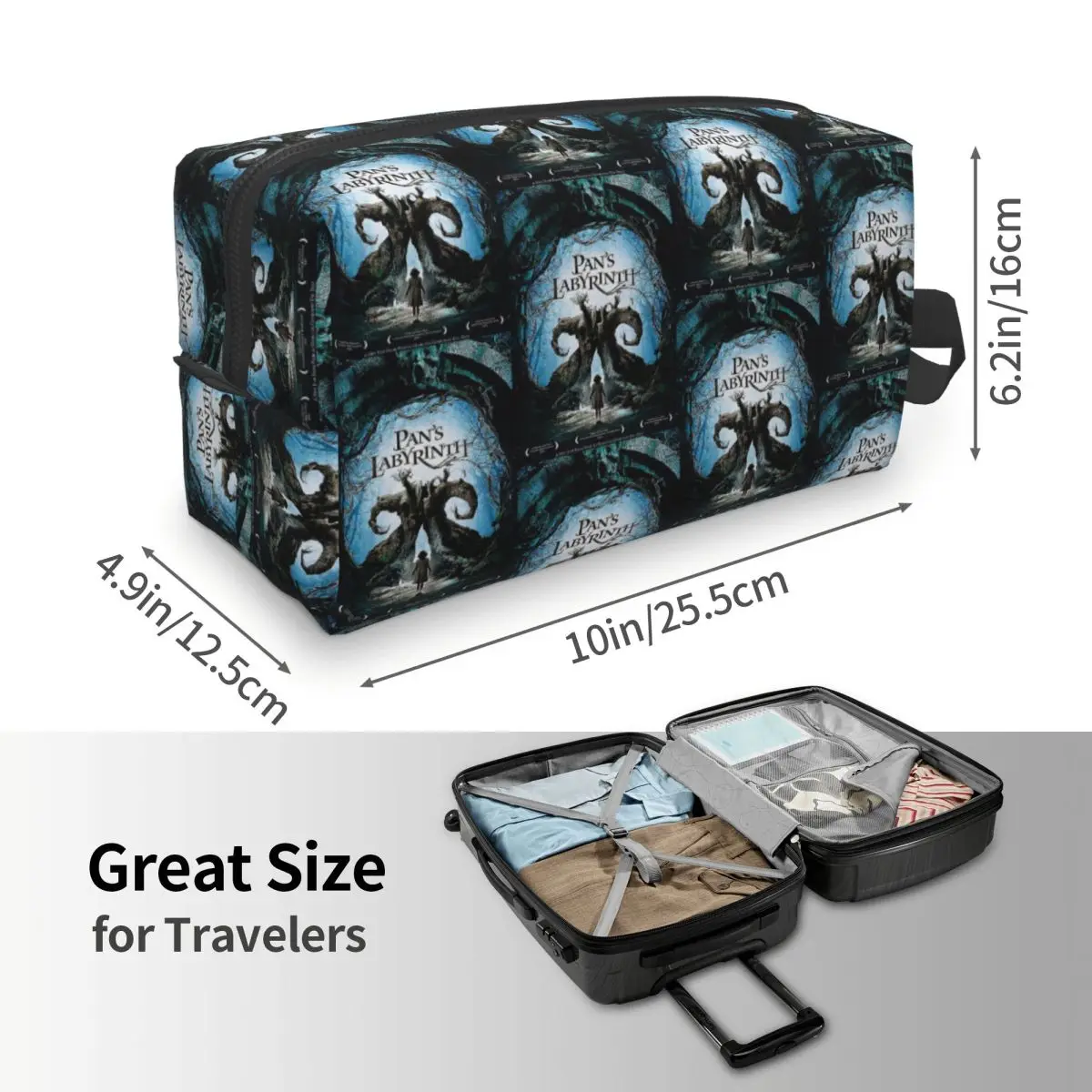 Pan's Labyrinth Movie Poster Makeup Bag Cosmetic Organizer Storage Dopp Kit Toiletry Cosmetic Bag for Women Beauty Pencil Case