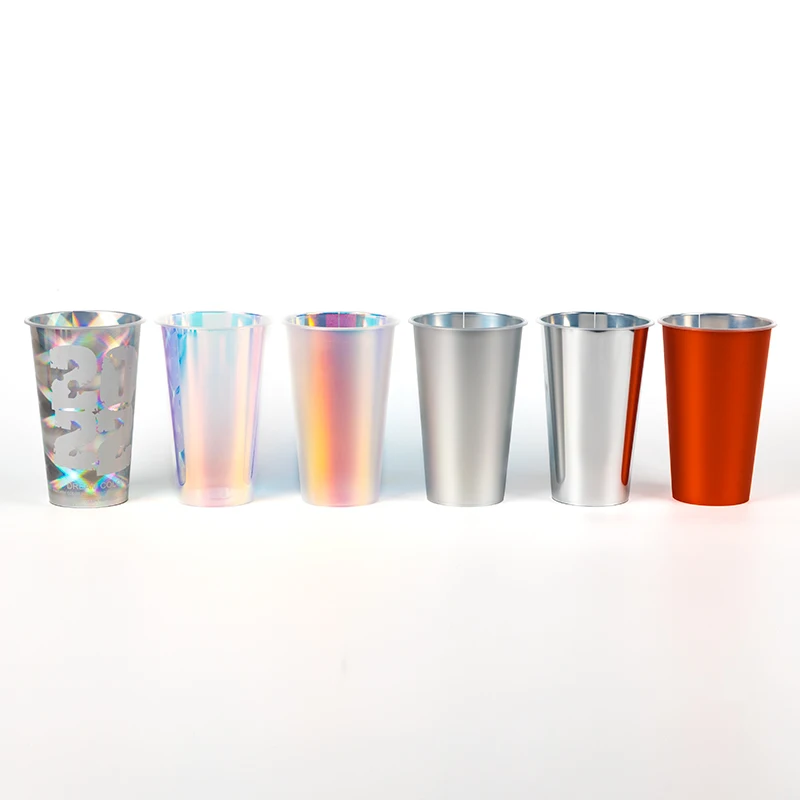 custom.LOKYO Fashionable Holographic pp Film Inner Pasted Disposable Boba Plastic Cup with