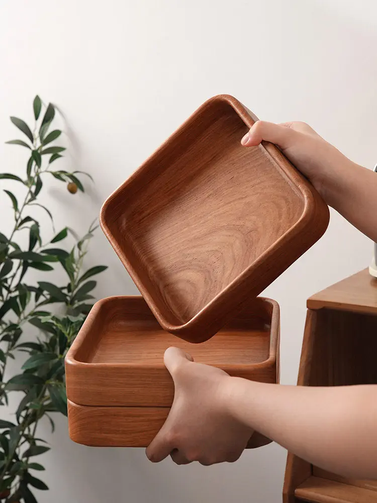 

Pear solid wood dried fruit plate household living room tea table food melon seeds candy
