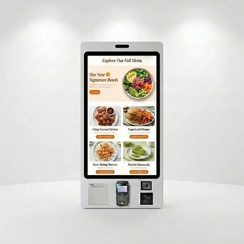 Low MOQ Touch Screen Kiosk Food Menu Ordering Kiosk Touch Screen Self-service Payment Kiosk for Restaurant