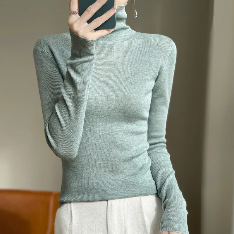 2023 New Cashmere Sweater Women turtleneck  Pullover Long Sleeve Winter Knitted Sweater Warm High Quality Jumper