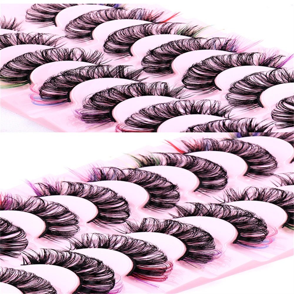 Pestañas postizas de visón de Color estéreo 8D, multicapa, rizo LD ruso, maquillaje oscuro, suministro estable para un aspecto de ojos mejorado