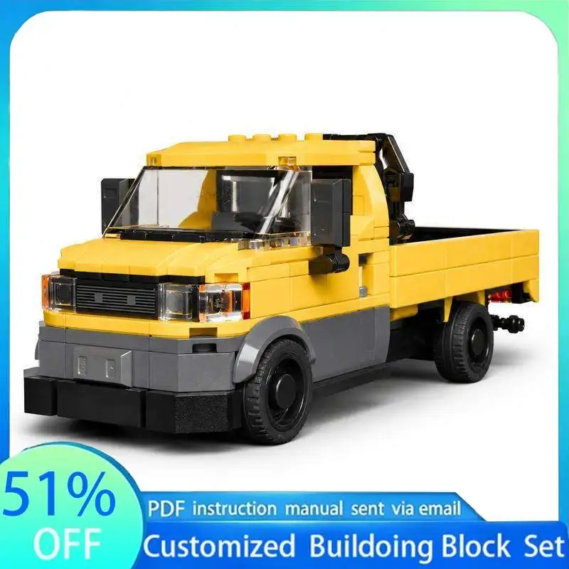 134PCS Flat Bed Mini Delivery Truck Add On MOC Model Building Block DIY Assembly Toy Creative Collection Display Gift for Adults