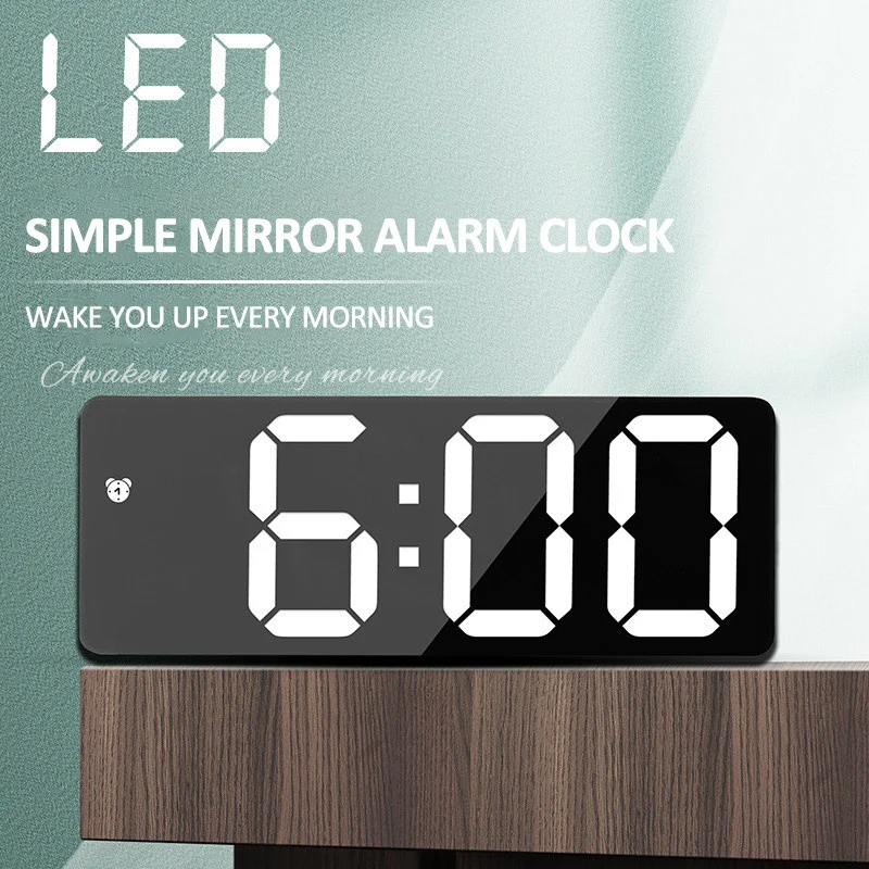 

ChuHan Smart LED Clock Bedside Digital Alarm Clocks Desktop Table Electronic Desk Watch Snooze desk clock Wake Up Alarm Clock