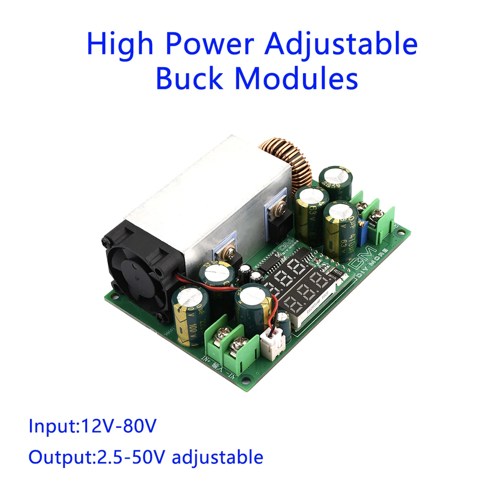 modulo de alimentacao ajustavel step down com display digital alta potencia dc dc 600w 25a 12v80v a 25v50v 24v 48v conversor buck 01