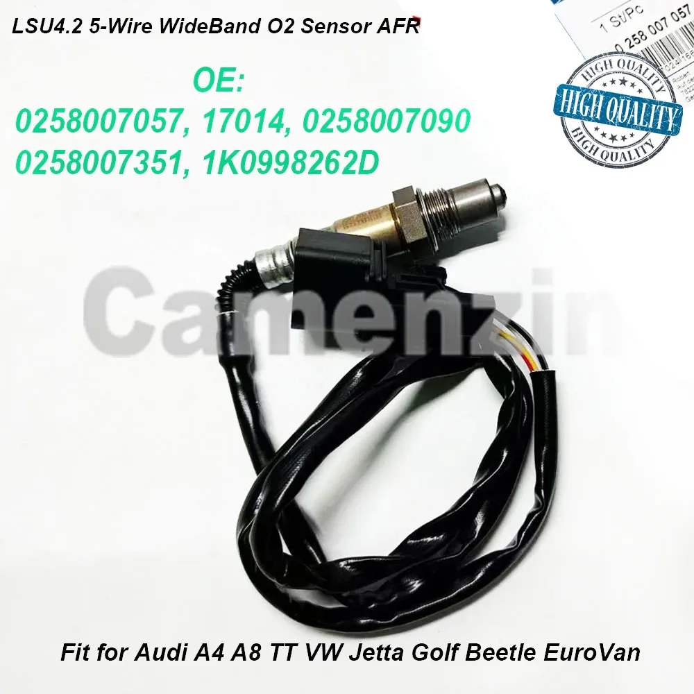 

LSU4.2 0258007057 17014 0258007351 1K0998262D 0258007090 5-Wire WideBand O2 Sensor AFR For Audi VW Jetta Audii 1.8L-L4 234-5117