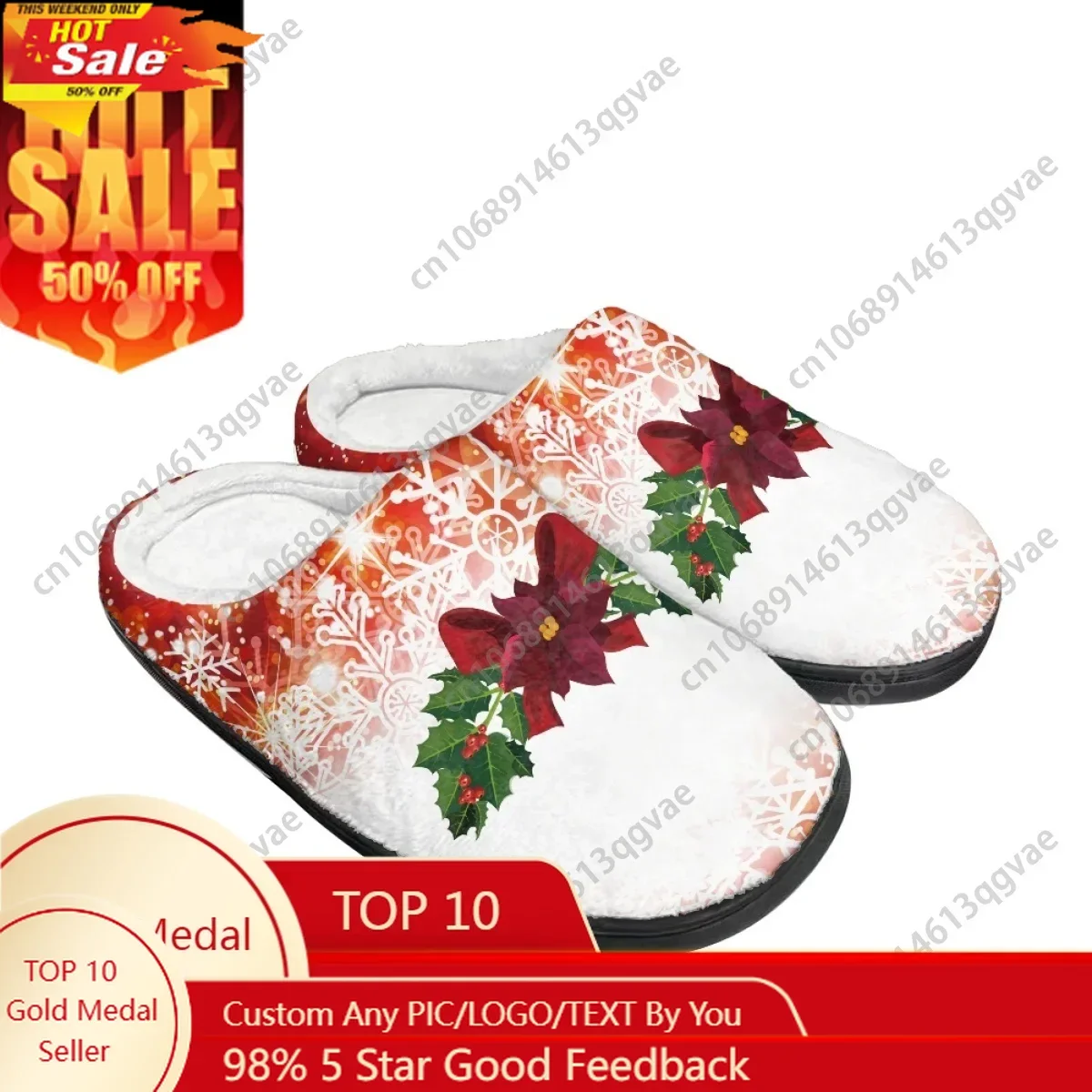 

2025 New Arrival Christmas Snow Scene Series Home Cotton Slippers Mens Womens Teenager Plush Bedroom Keep Warm Custom Slipper