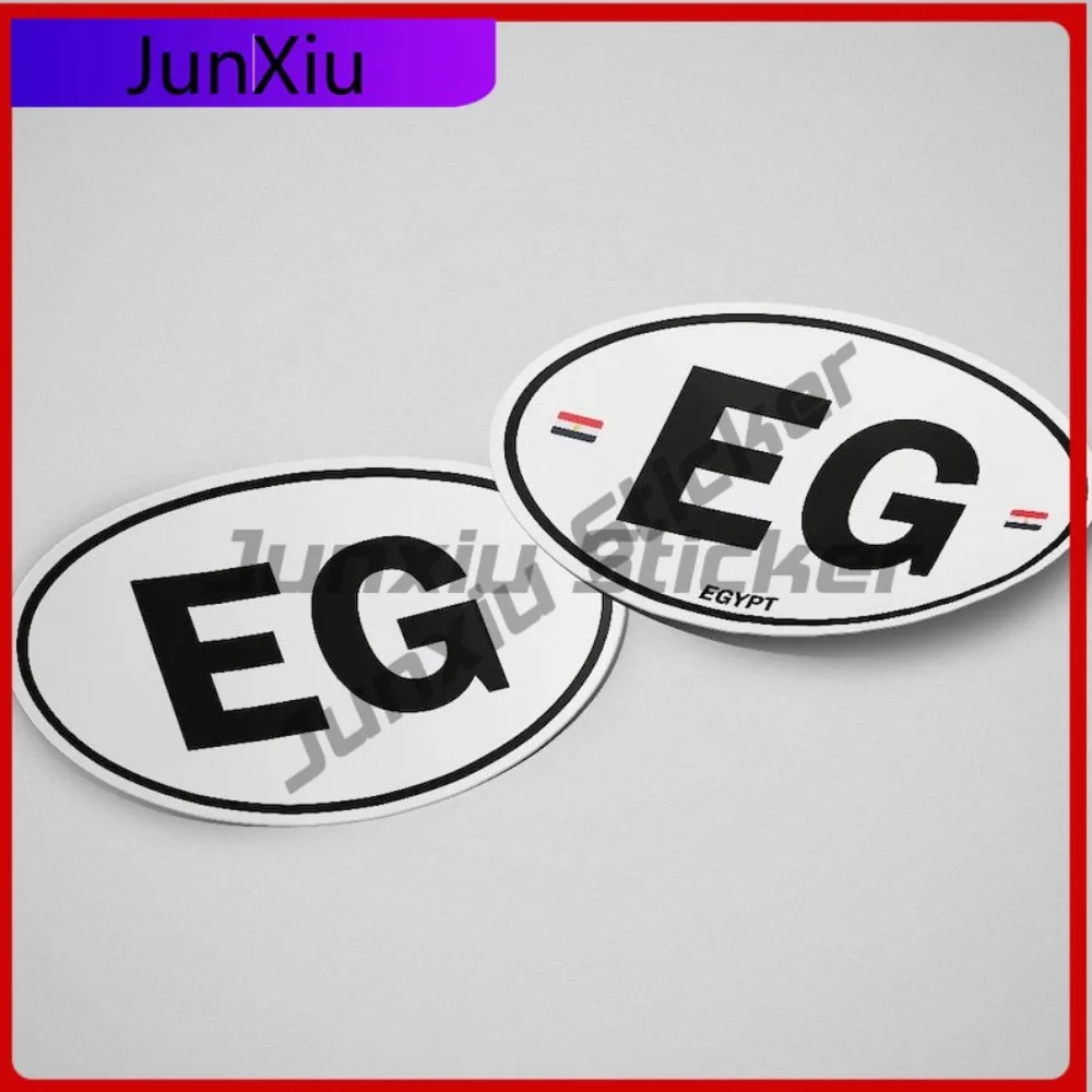 

Egypt Flag Sticker Oval-shaped White and Black Country Creative Motocross Refrigerators Anti UV Waterproof Vehicle Decor Auto