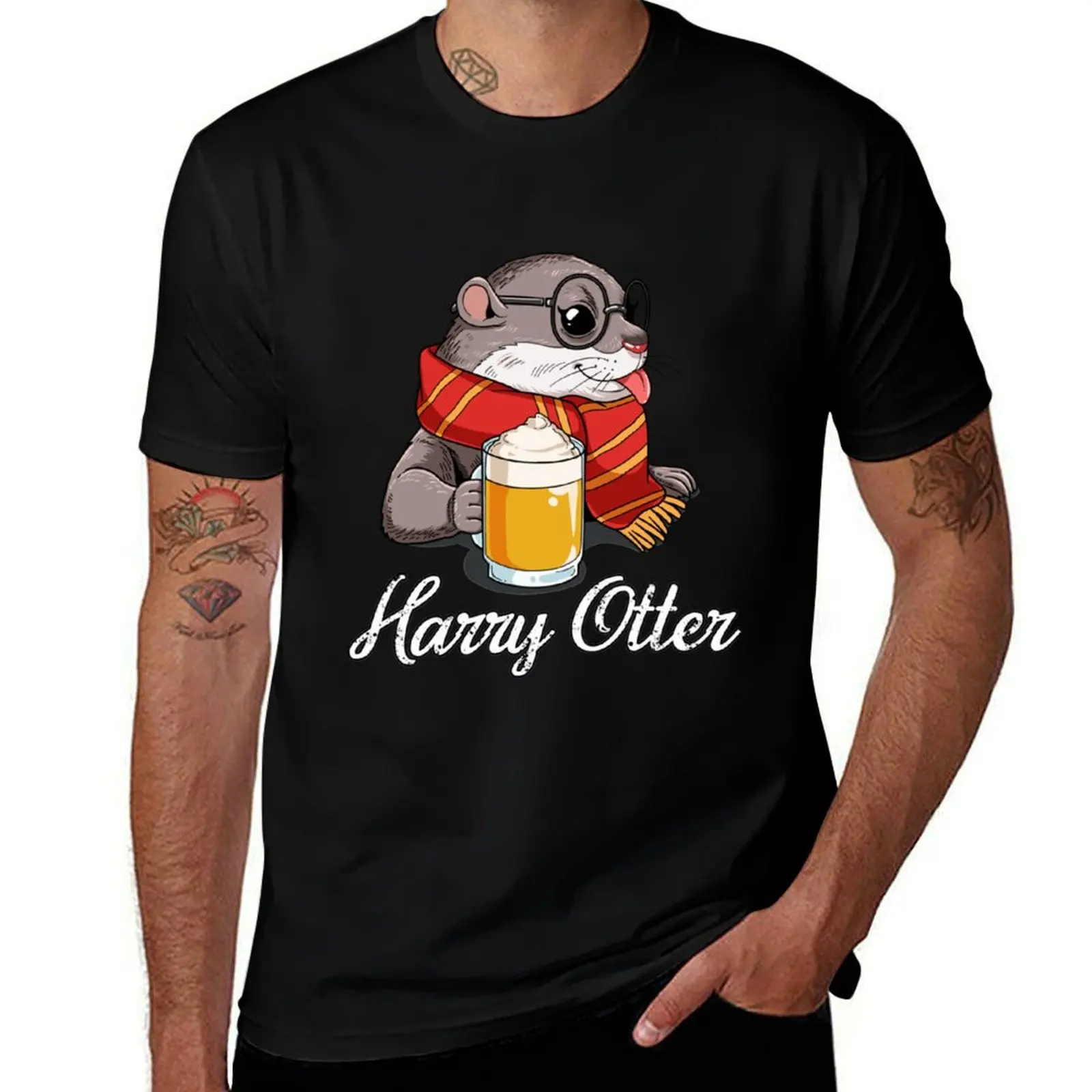 Mantequilla para Otter Harry hombre camisa para hombre cerveza t camisas de mago hombre gráfico algodón t con camiseta hombres camisas OtterCute