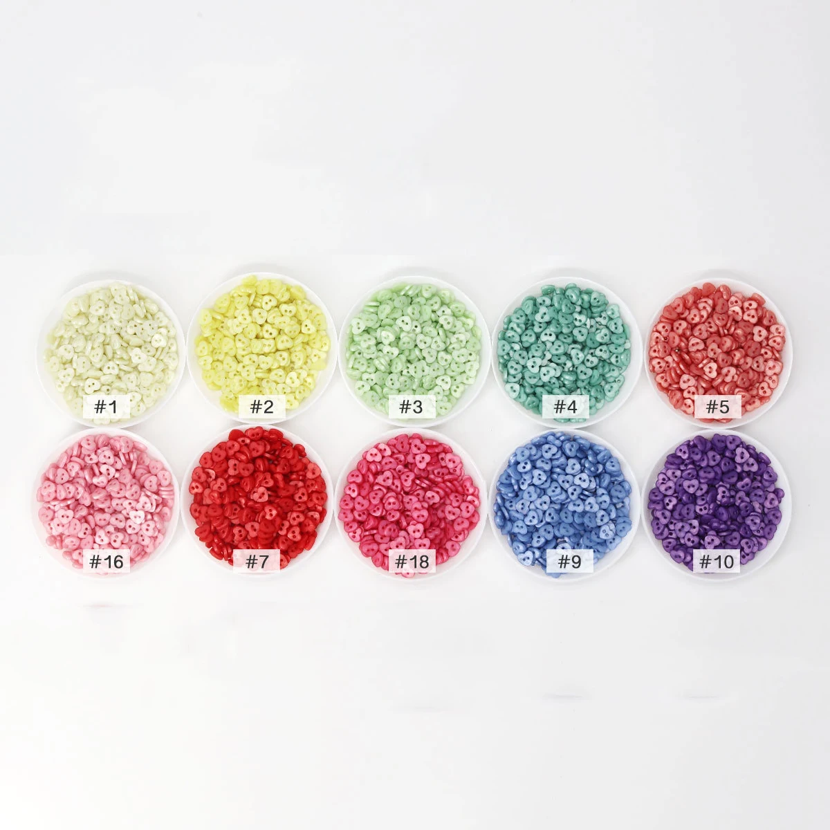 50-200pcs 6mm Resin Sewing Buttons Scrapbooking DIY 2 Holes Heart Handwork Buttons Clothing Crafts Accessories Gift Card Decor