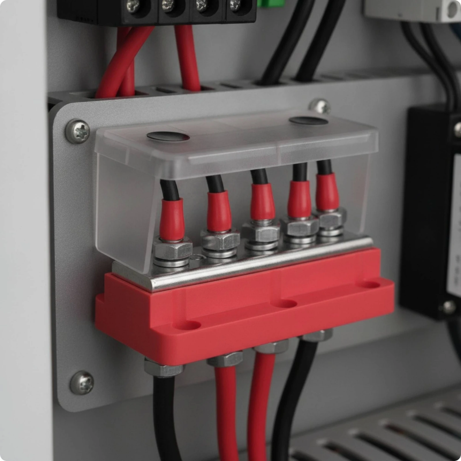Bus Bar Terminal Block Safety Bus Bar with Cover Busbar Terminal Block Thicker for Battery Setups, Marine Wiring
