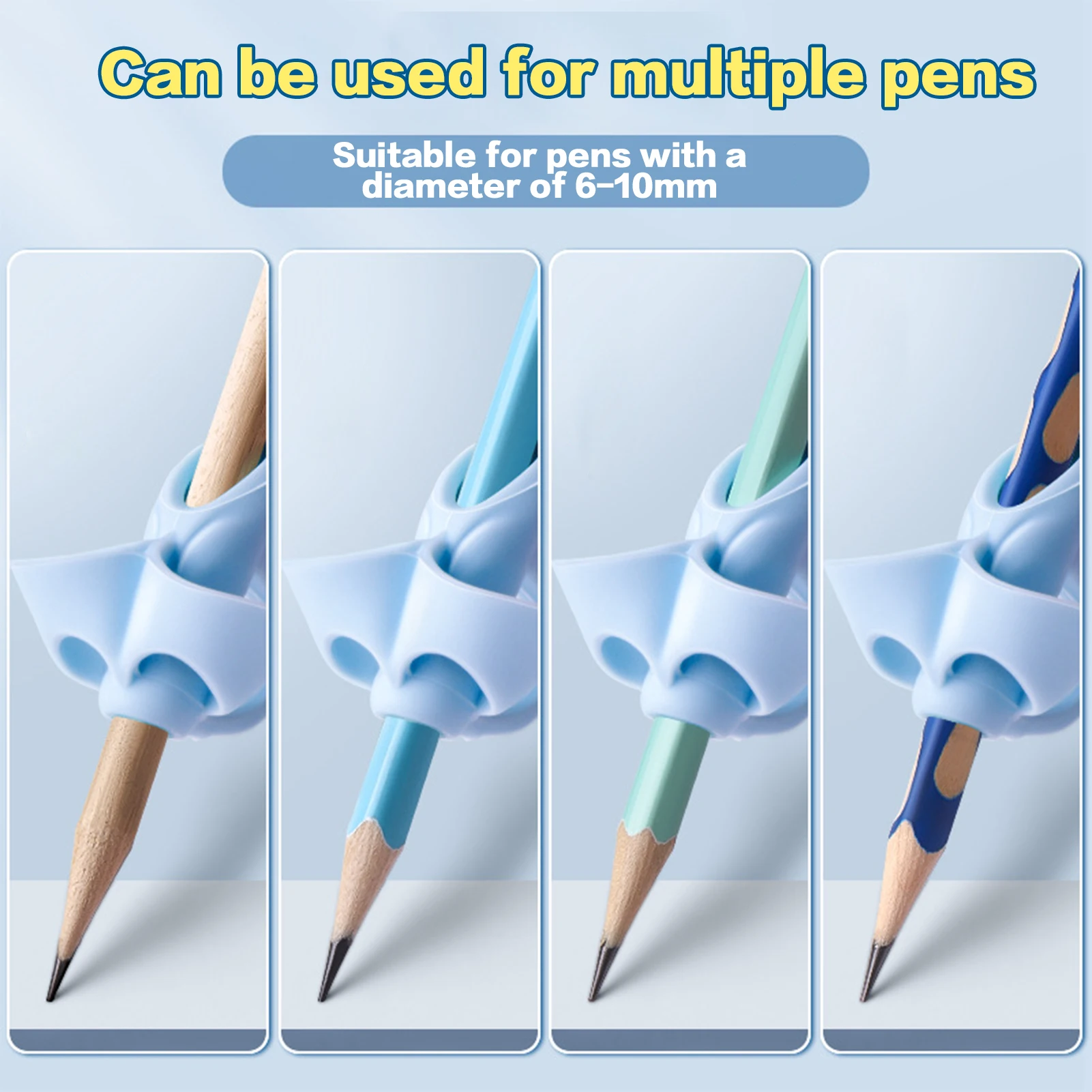 Silicone Pencil-Grip Holder for Kids Handwriting Posture Correction Soft Ergonomic Writing Training Tool with Nonskid Design - view 3