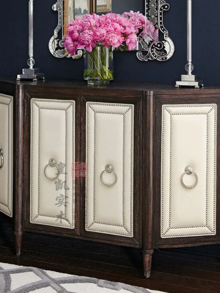 French Retro Curio Cabinet New Classical European Solid Wood Sideboard Console Tables Sets