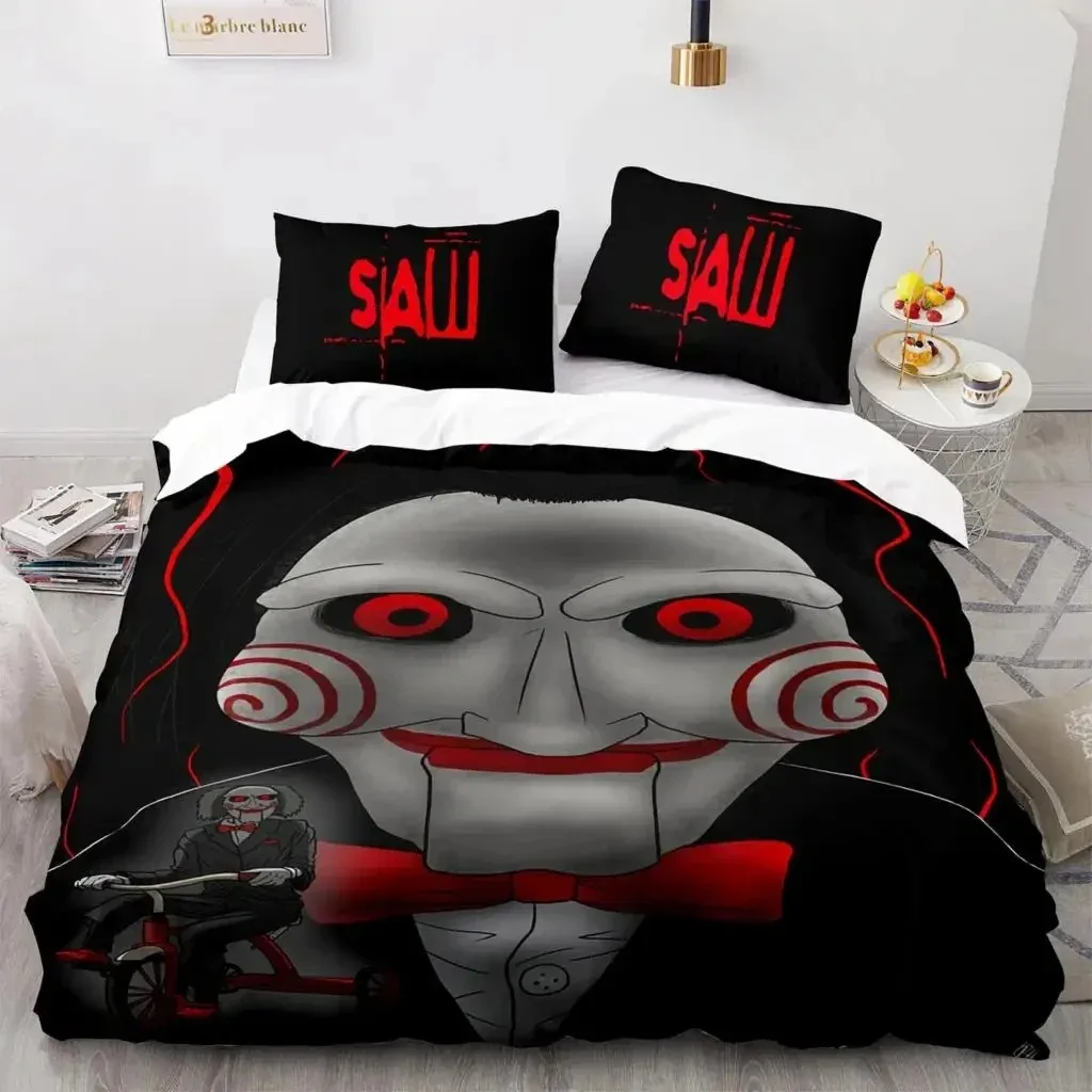 3D Print Chainsaw Fright Saw Bedding Set Duvet Cover Bed Set Quilt Cover Pillowcase Comforter king Queen Size Boys Adult Bedding