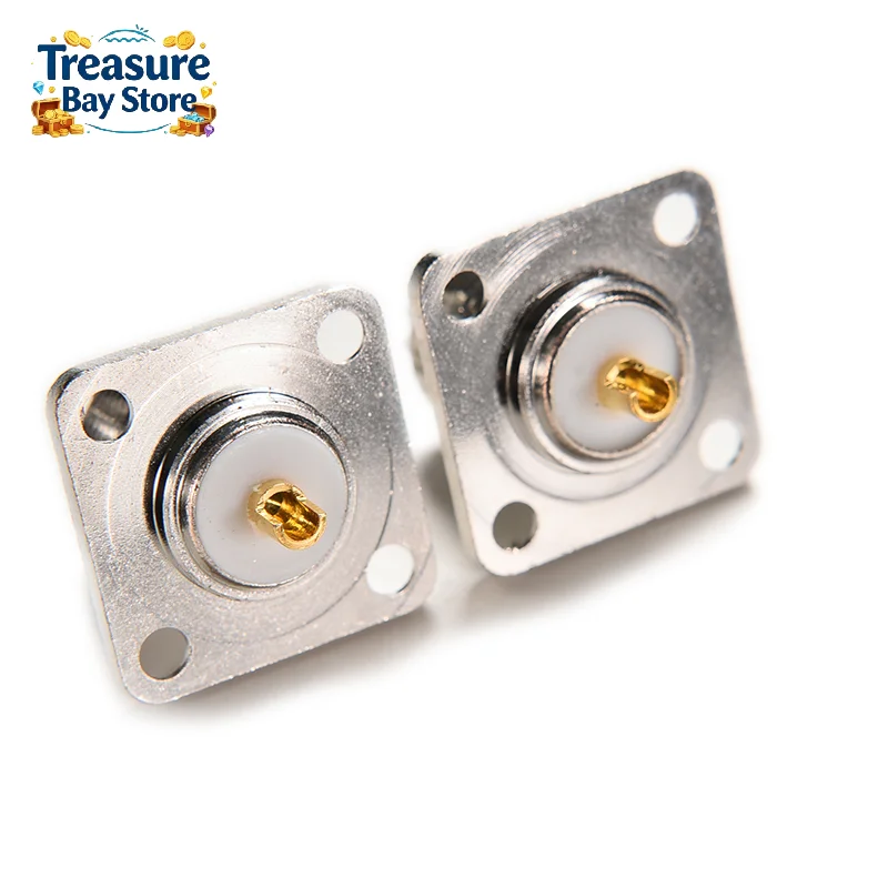 1/5/10pcs 4-Hole 25mm Flange SO239 UHF Female Jack Connector, Panel Mount Solder Type