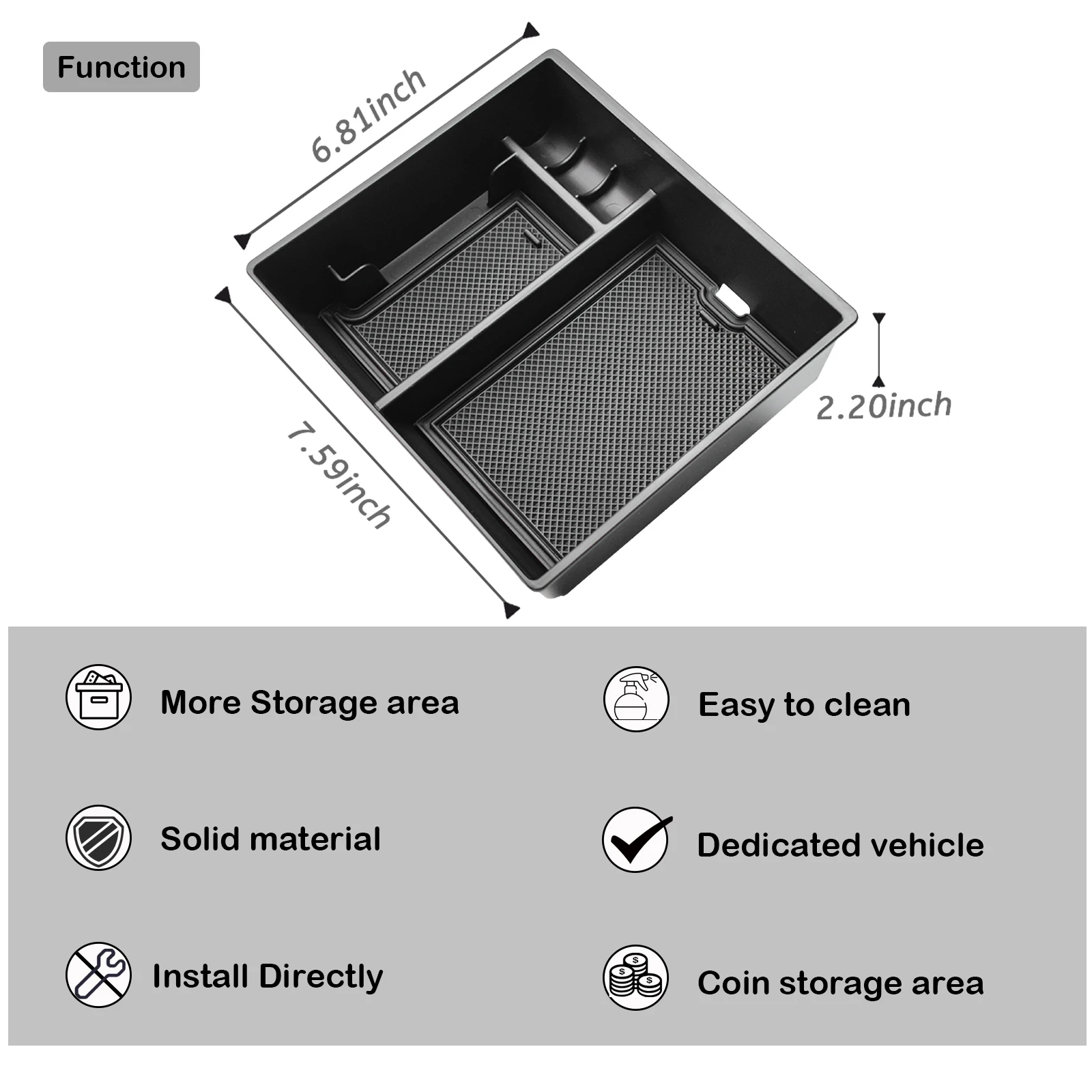 For 2025 Toyota 4Runner Center Console Organizer Tray Armrest Storage Box Interior Car Accessories Secondary Car ABS Storage Box - Image 6