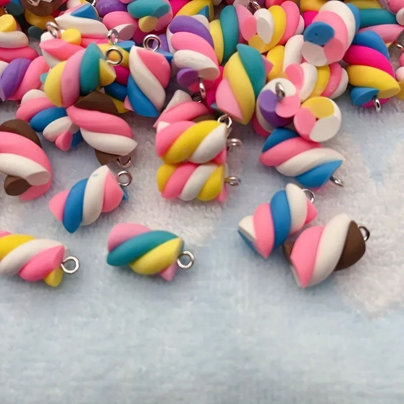 20pcs Colorful Marshmallow Design Resin Pendant Charms For DIY Jewelry Accessories Necklace Earrings Keychain Making Material