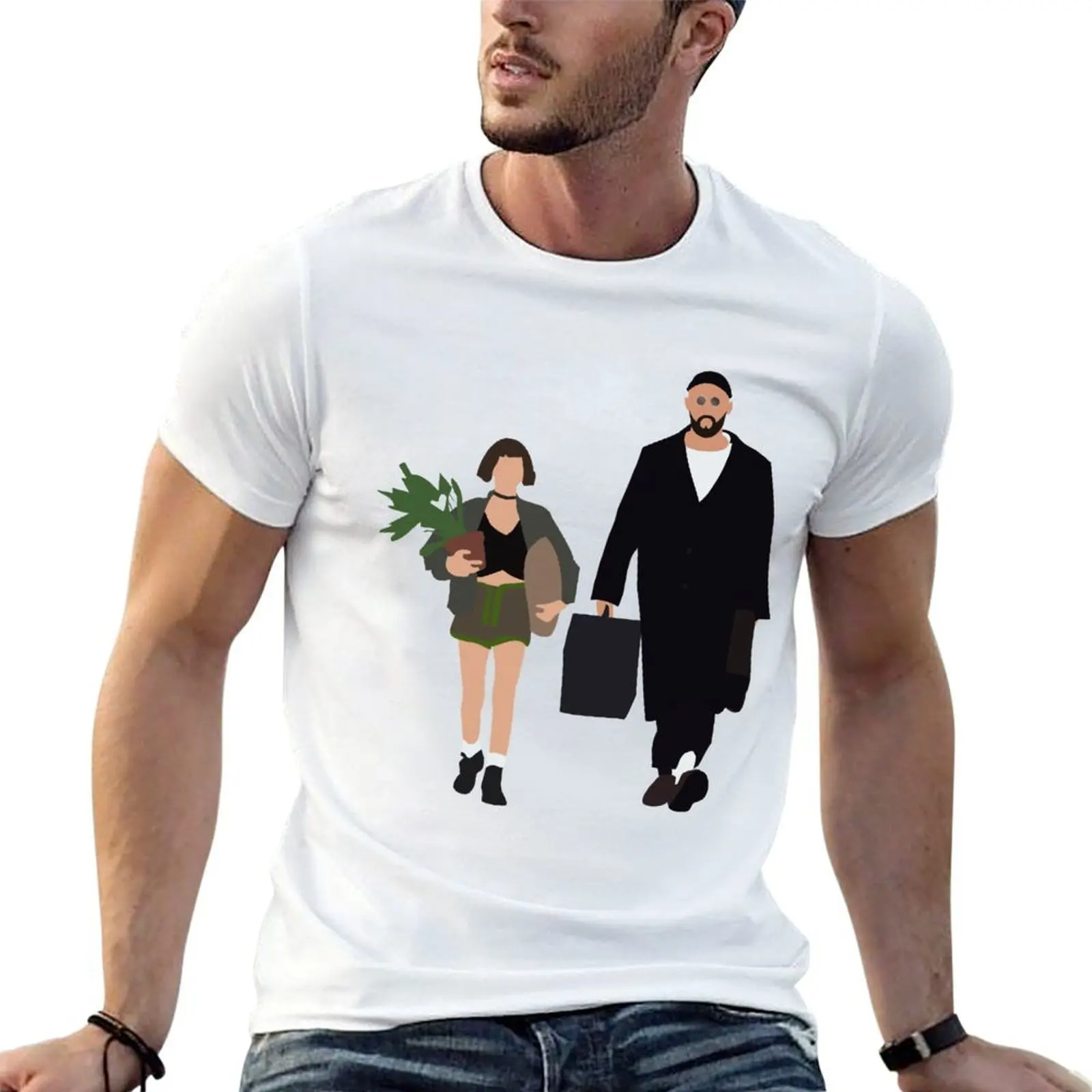 

leon the professional illustration T-Shirt man tshirt man graphic t shirt t shirts for man slim fit T-shirt