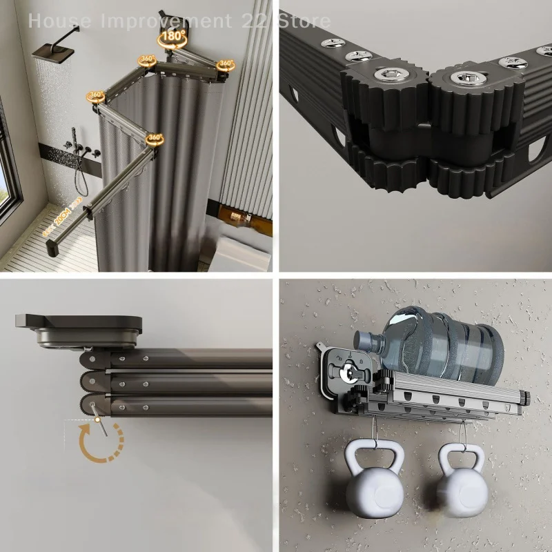 Folding Invisible Bathroom No Punching Toilet Bathing Waterproof Partition Dry And Wet Separation Shower Water Curtain