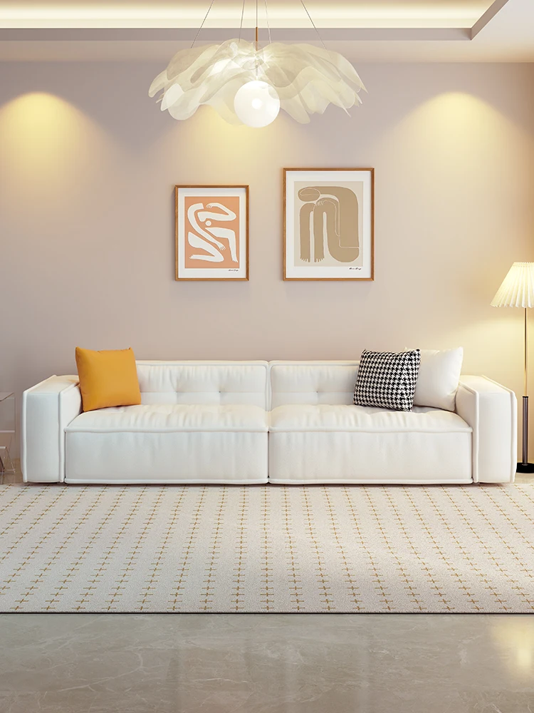rw-Light luxury toast sofa small apartment living room simple cream wind control cat claw skin-