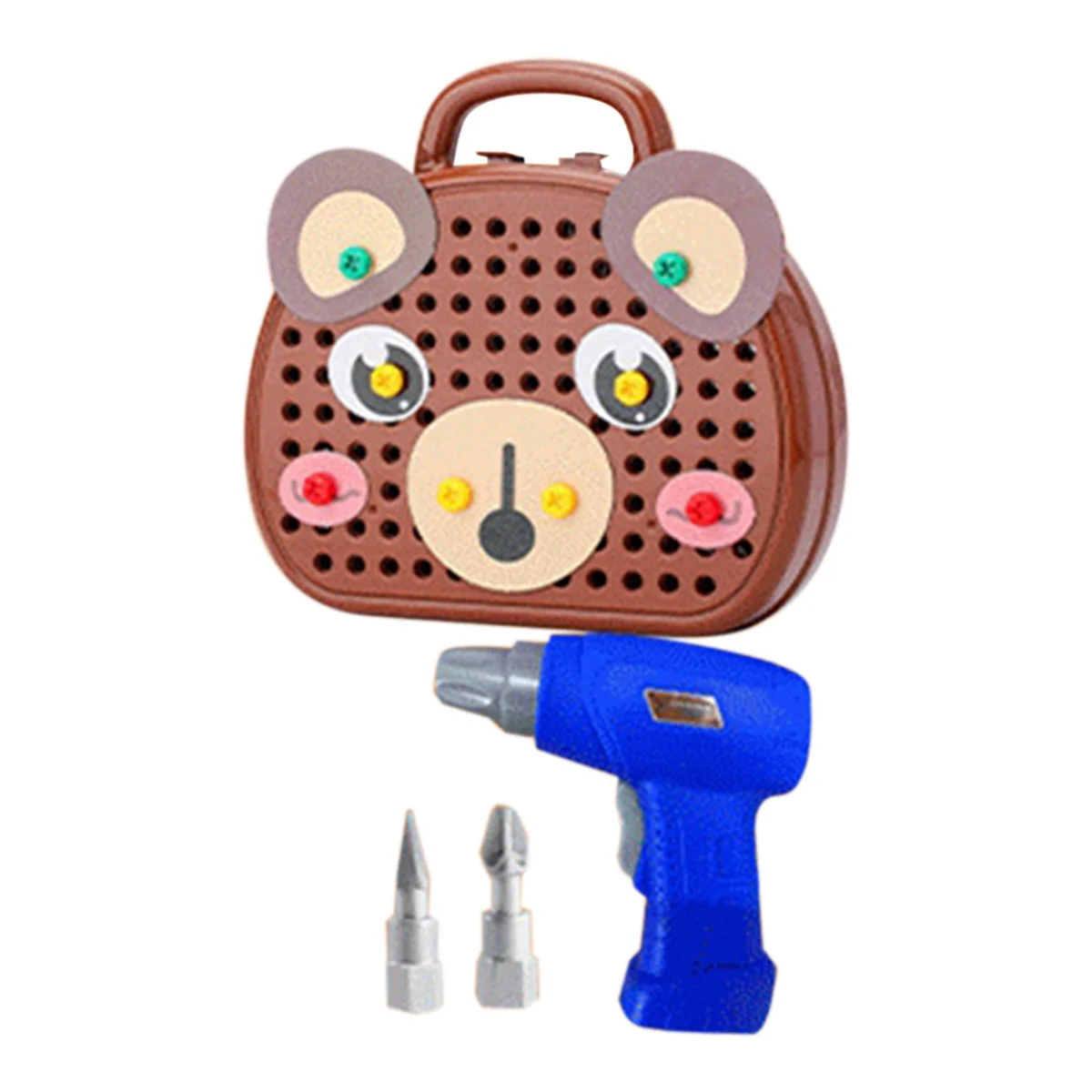 

XZ2-ChPlay Ящик для инструментов с электрической дрелью, Ящик для инструментов «Коричневый медведь», Игрушка