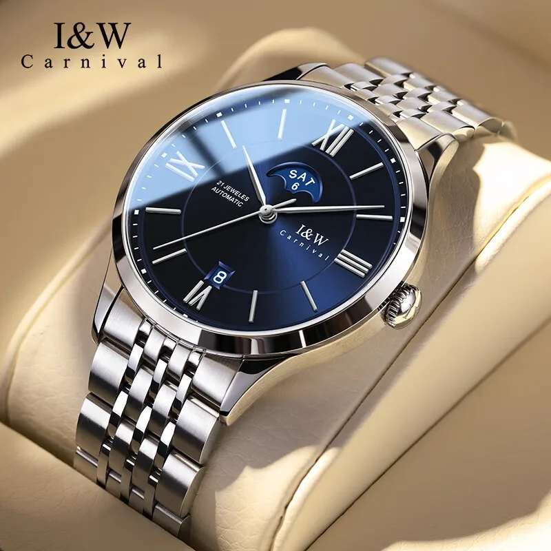 

Carnival Iw For Men Watch Japan Miyota Mechanical Male Business Automatic Wristwatch Calendar Sapphire Crystal Relogio Masculino