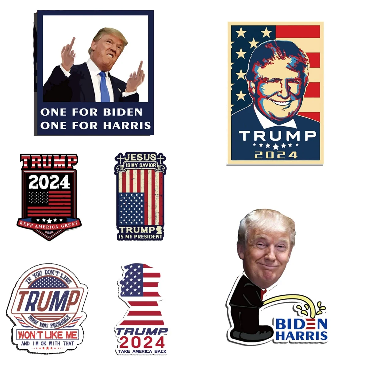 Funny Trump Car Sticker Decor Motorcycle Off-road Laptop Trunk Guitar Vinyl  Personality Sticker Car Styling PVC Wholesale