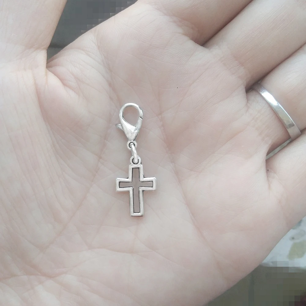 Charms For Chains Bracelets Making With Lobster Clasps Cross Dangles 80pcs Metal Diy Jewellery Fittings Wholesales Make Up Items