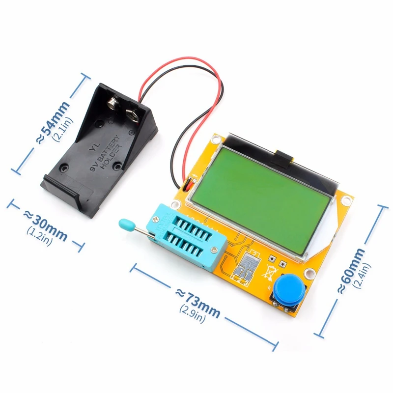 ESR Digital Transistor Tester com caixa, medidor ESR, V2.68, LCR-T4 Capacitância, MOS, PNP, NPN, LCR, 12864, tela LCD