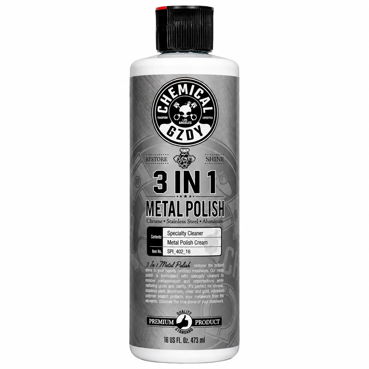 3 in 1 Metal Polish Cream, Oxidation Remover & Shine Restorer for Chrome, Stainless Steel, Aluminum, Brass & Copper