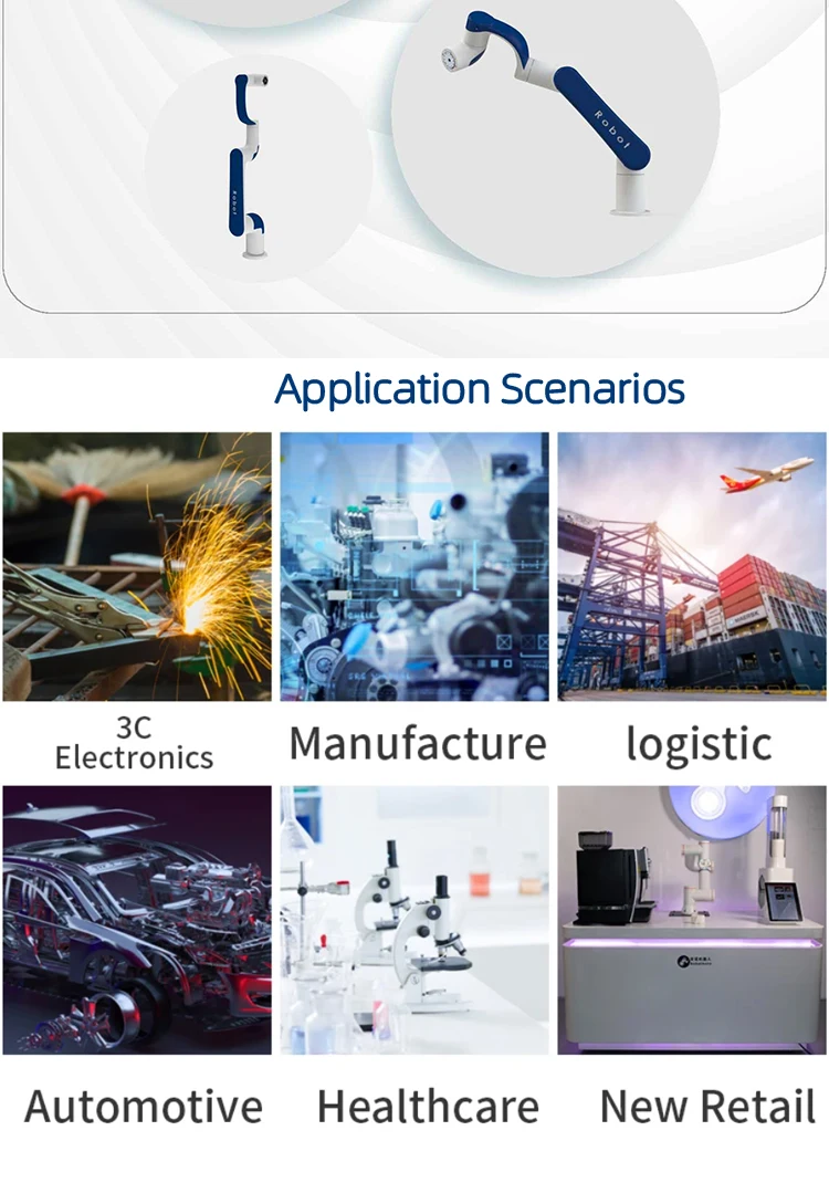 24v-48v 200w 500w 6 Axis Industrial Collaborative Robotic Arm 3kg 5kg Payload Cobot Robot Collaborative Robot for Welding